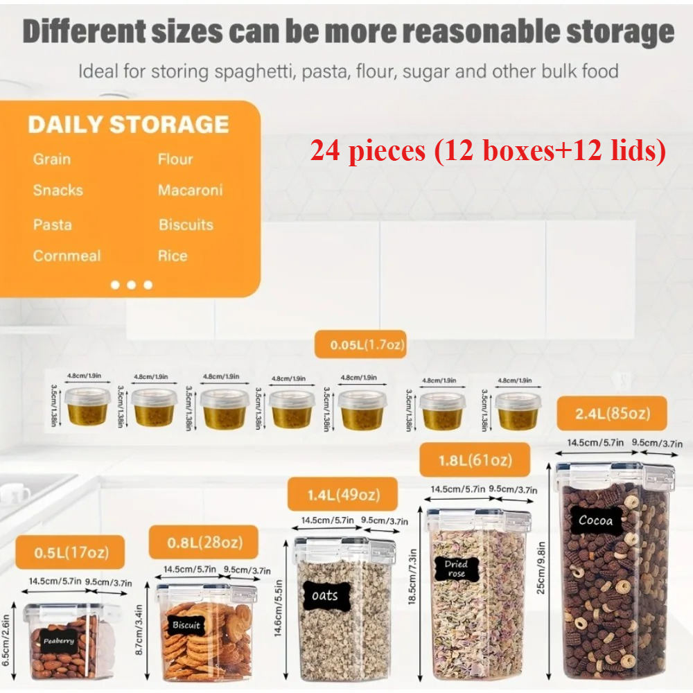 24Pcs Food Storage Containers  - Home Improvement House ulasan dan harga