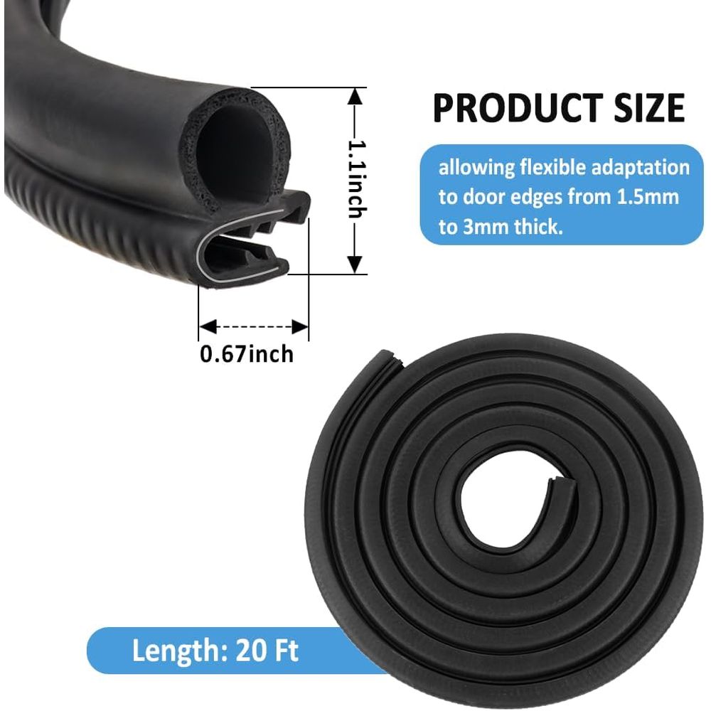 U-Shaped Weatherstrip Rubber S - Door Weather Strip ulasan dan harga