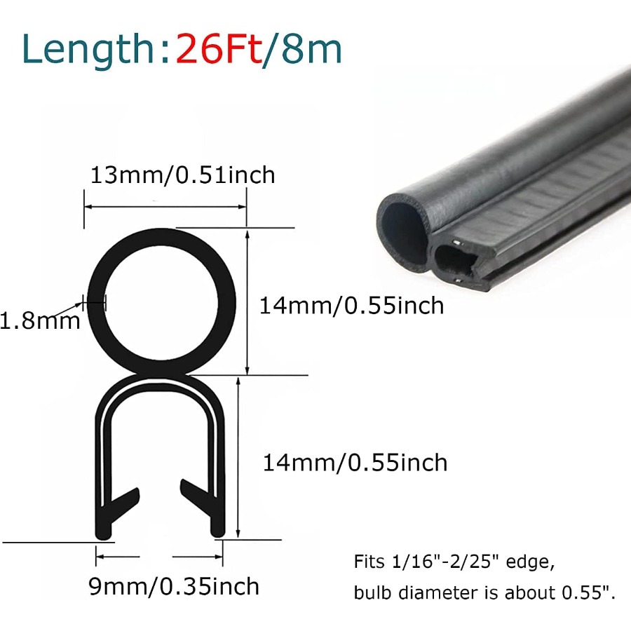Car Door Rubber Seal Strip wit - Door Weather Strip ulasan dan harga