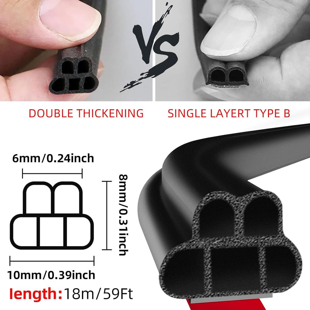 Double Layer L-Shape Car Door  - Door Weather Strip ulasan dan harga