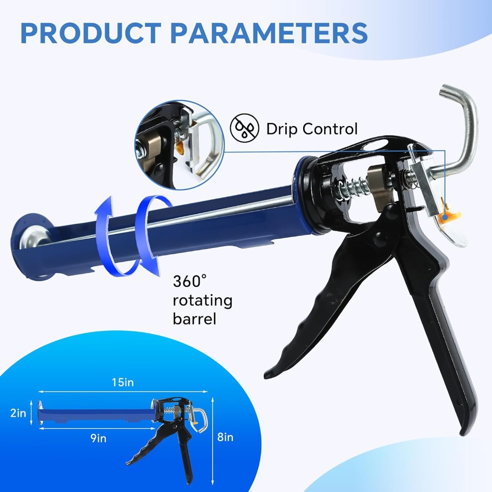 Caulk Gun Kit, Smooth Silicone - Bathroom Caulk Siliconized ulasan dan harga